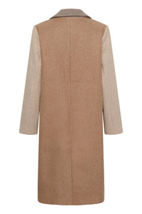CULTURE Rivala Palona Colour-block Long Coat - Dune