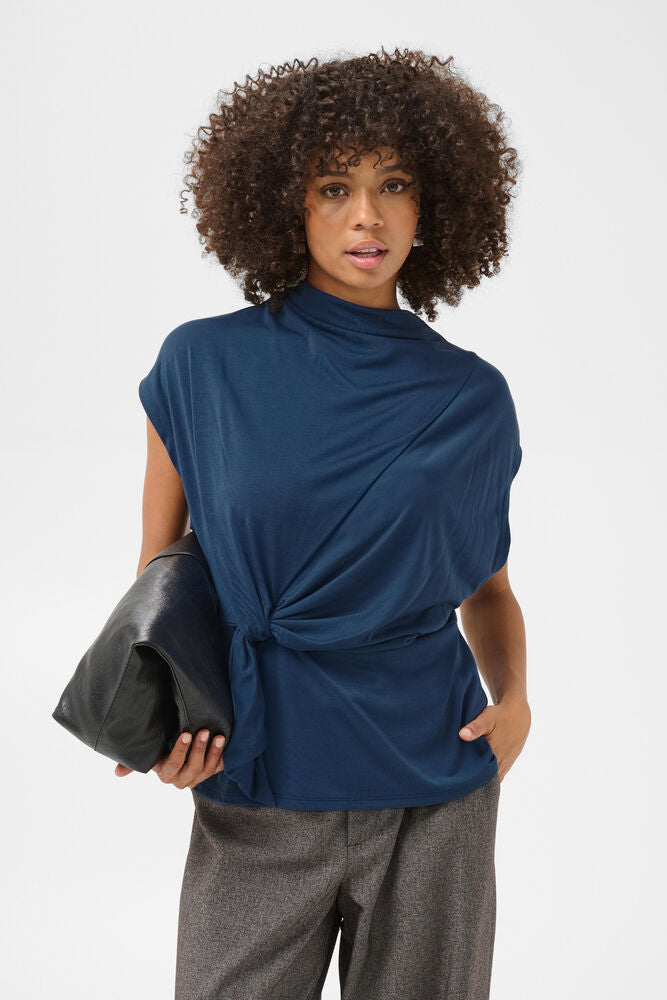 CULTURE Philla Short Sleeve Blouse - Blue