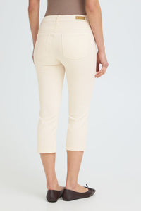 FRANSA Luxe Elli Capri Jeans - Cream