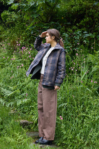 ICHI Cronto Jacket - Dark Navy Check