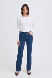 FRANSA Luxe Straight Jeans - Mid Blue