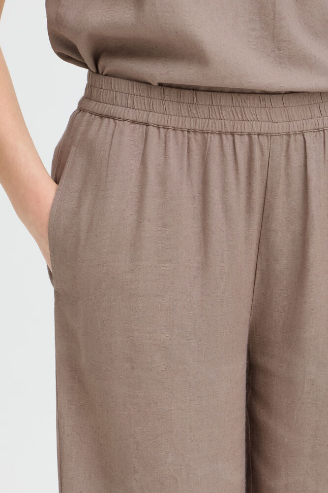 FRANSA Jett Wide Leg Culotte Pants - Taupe