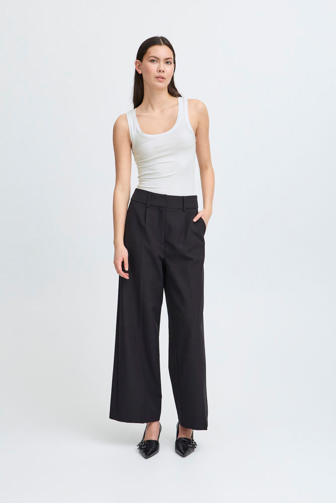 ICHI Zola Plain Tank Top - White