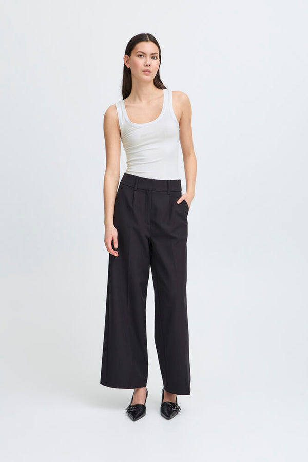 ICHI Zola Plain Tank Top - White