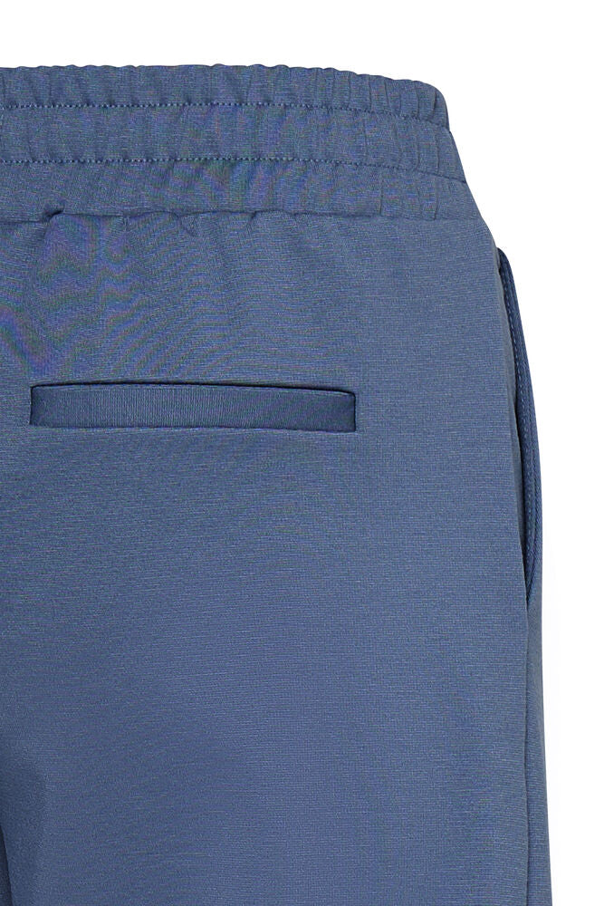 ICHI Kate Wide Cropped Leg Trousers - Blue Mirage