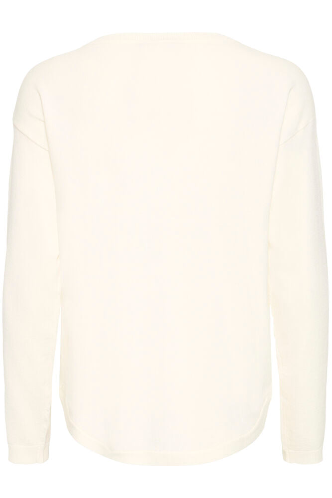 FRANSA Zubasic Round Neck Jumper - Cream