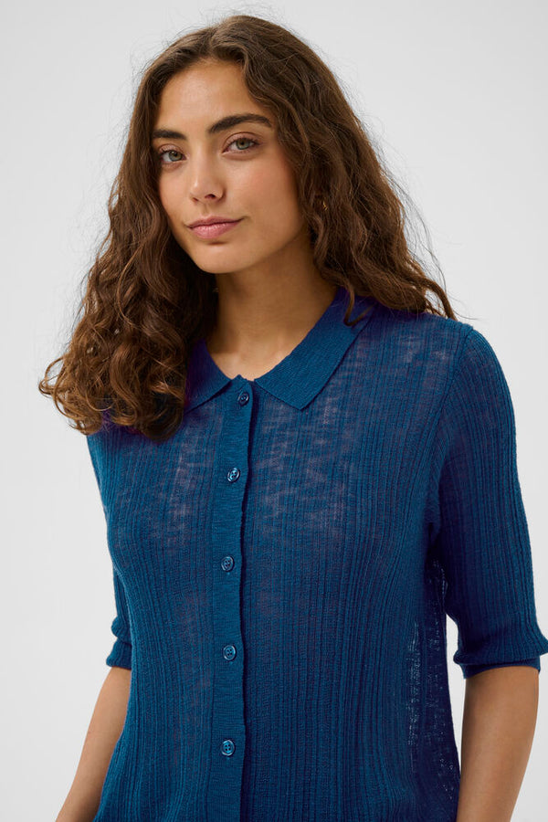 CULTURE Augustine Short Sleeve Polo- True Navy