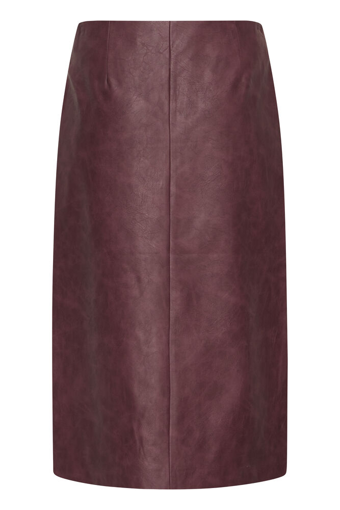 ICHI Kanira Coated Skirt - Burgundy