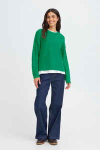 FRANSA Crew Neck Jumper - Green