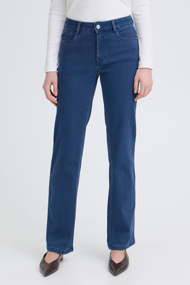 FRANSA Luxe Straight Jeans - Mid Blue
