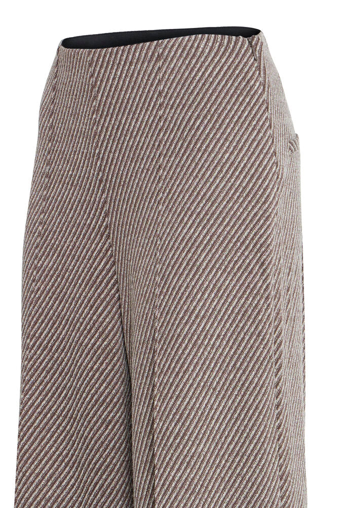 ICHI Kate Twillish Wide Leg Trouser - Brown/Almond