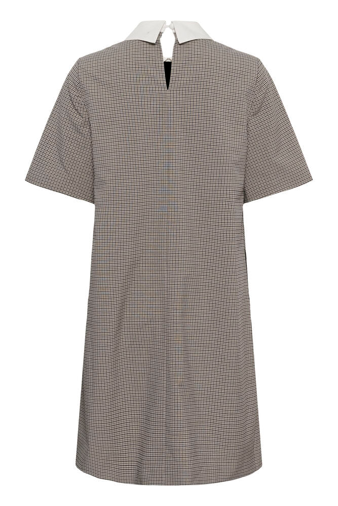CULTURE Cathlin Check Short Dress - Grey