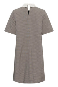 CULTURE Cathlin Check Short Dress - Grey