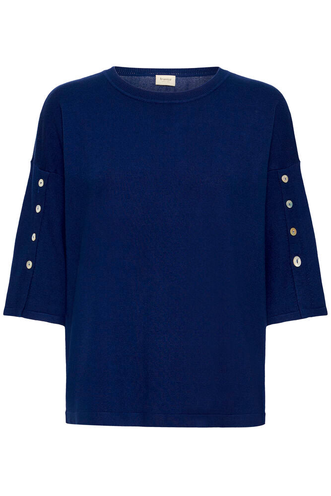 FRANSA Besmock 1/2 Sleeve Pullover - Navy