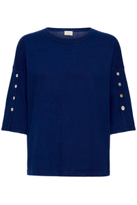 FRANSA Besmock 1/2 Sleeve Pullover - Navy