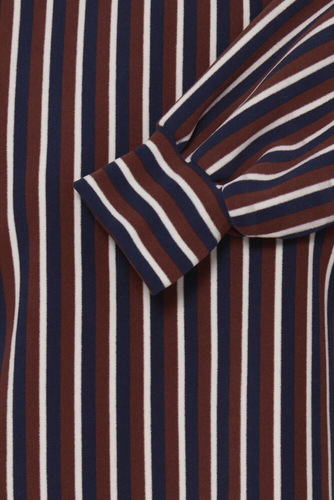 ICHI Liomo Long Sleeve Top - Brown Stripe