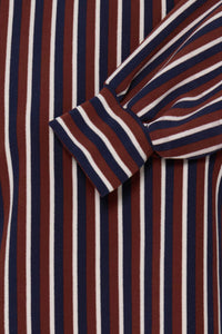 ICHI Liomo Long Sleeve Top - Brown Stripe