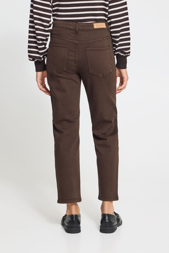 ICHI Ziggy Raven Cropped Jeans - Coffee Bean