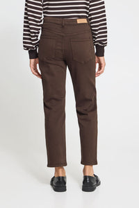 ICHI Ziggy Raven Cropped Jeans - Coffee Bean