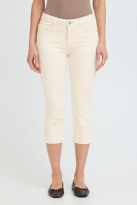 FRANSA Luxe Elli Capri Jeans - Cream