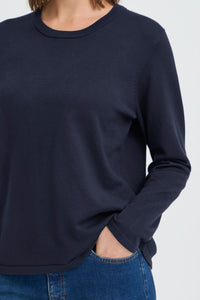 ICHI Luls O-Neck Jumper - Navy