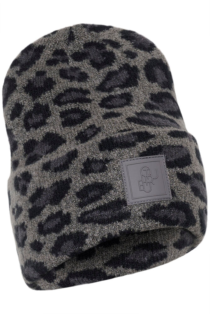 CULTURE Merva Beanie Hat - Grey Leopard