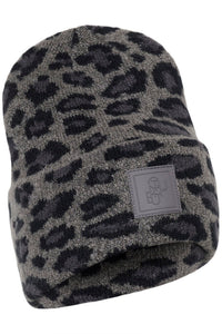 CULTURE Merva Beanie Hat - Grey Leopard