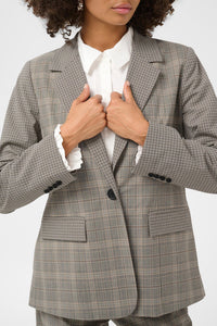CULTURE Celena Check Blazer - Grey