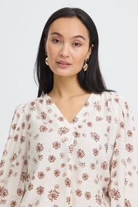 FRANSA Kalia Floral Blouse - White