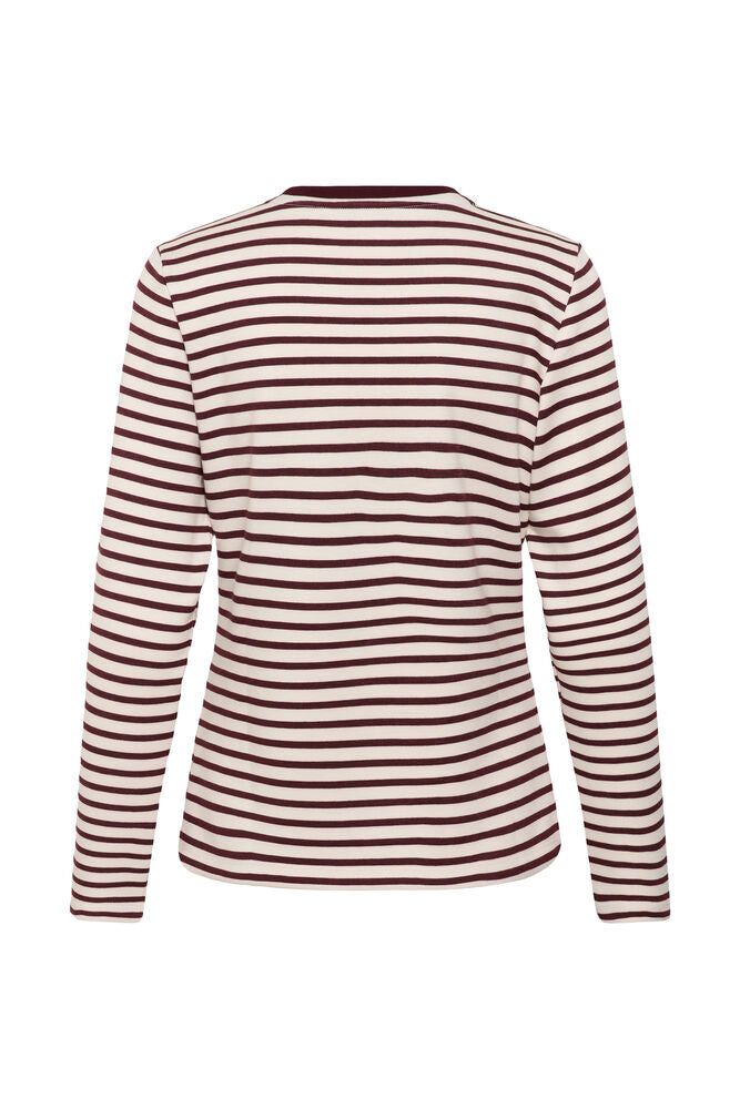 CULTURE Hunta Kiss Striped Top - Burgundy