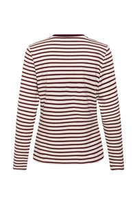 CULTURE Hunta Kiss Striped Top - Burgundy