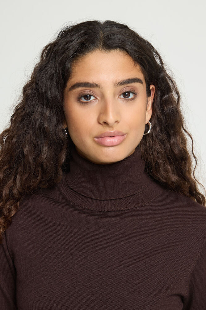 ICHI Luls Turtleneck Jumper - Brown