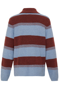 ICHI Edeen Long Sleeve Jumper - Brown Stripe