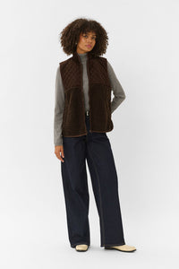 Culture Lenia Textured Gilet - Brown