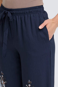 FRANSA Adara Trouser - Navy Print