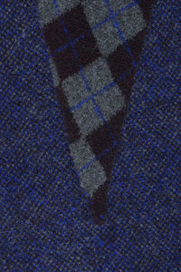 ICHI Agyle Patterned Knit Scarf - Navy Argyle