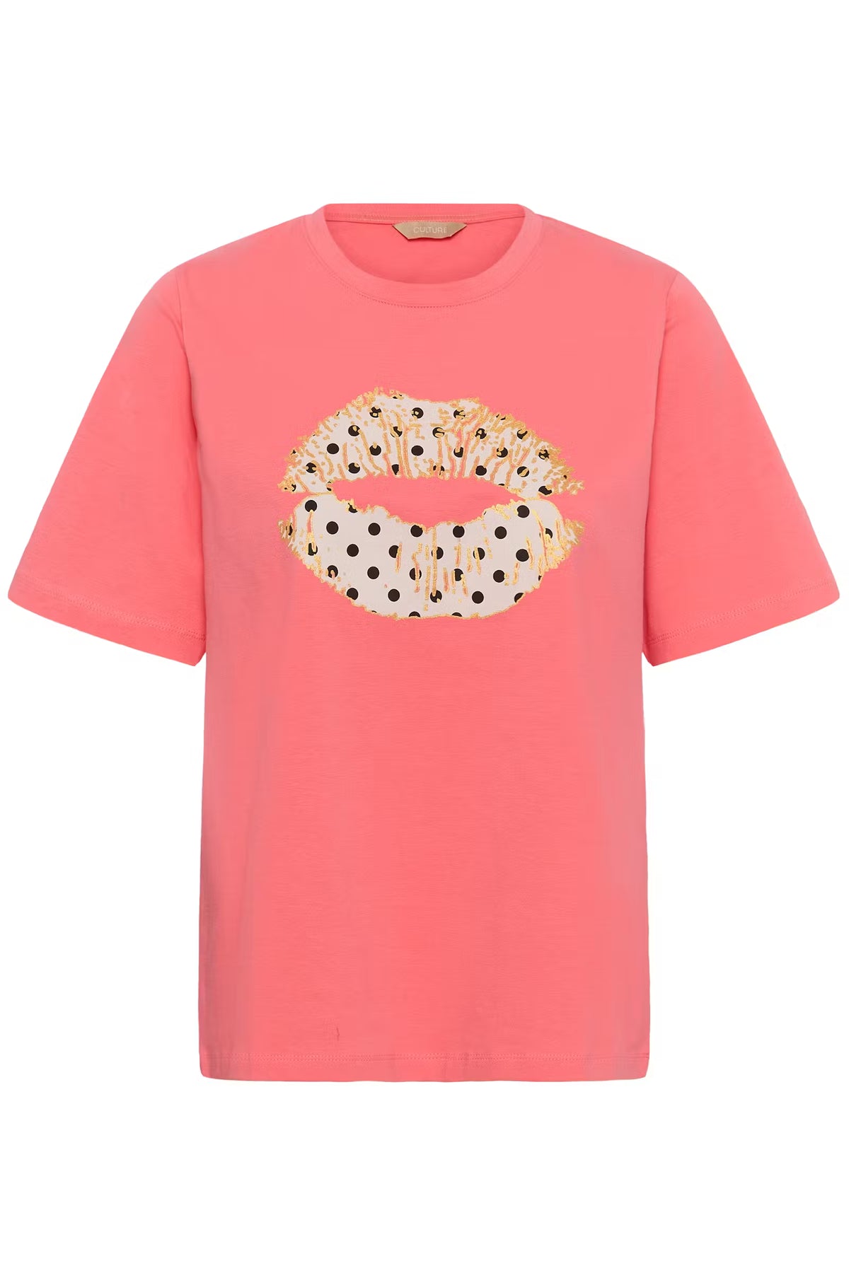 CULTURE Cilie Lips T-Shirt - Coral