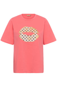 CULTURE Cilie Lips T-Shirt - Coral