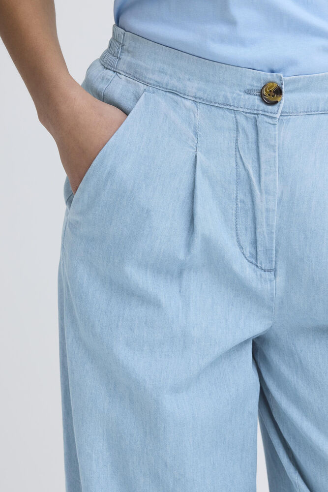 ICHI Barcy Carrot Leg Pants - Light Blue