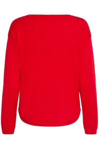 FRANSA Zubasic Round Neck Jumper - Red