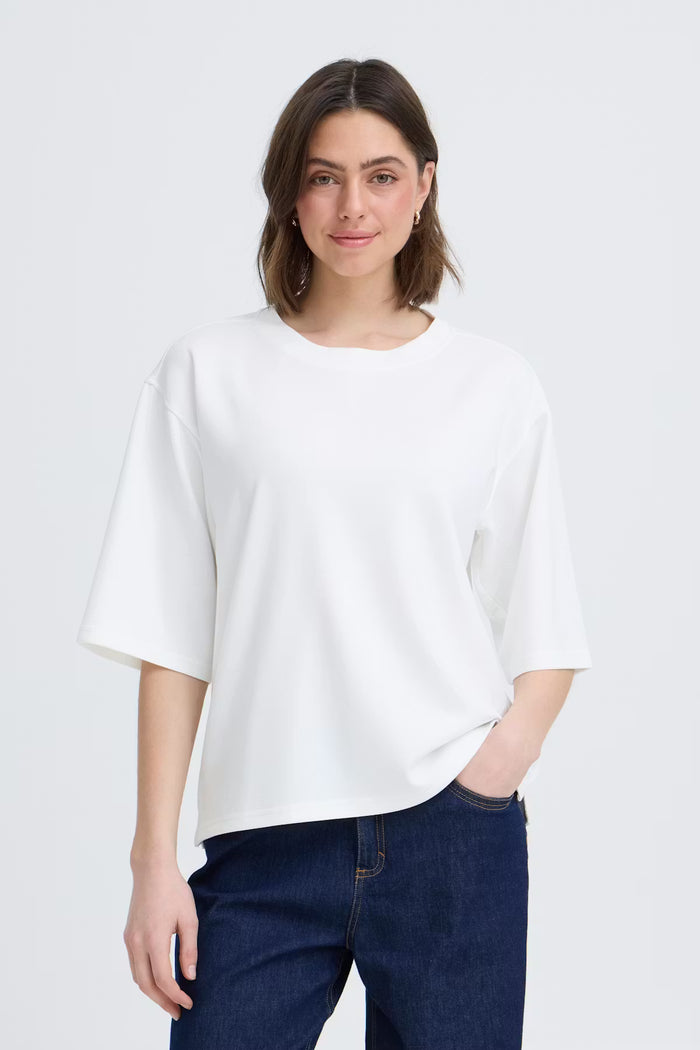 FRANSA Aurora Half Sleeve Sweatshirt - Whisper White