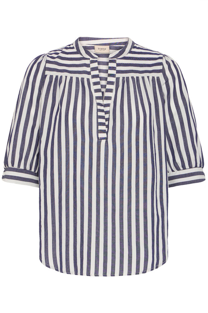 FRANSA Donnie Striped Blouse - Navy