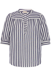FRANSA Donnie Striped Blouse - Navy