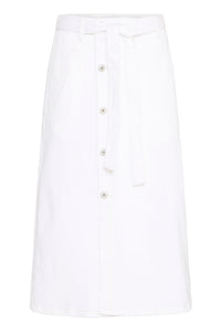 ICHI Ziggy Denim Skirt - White