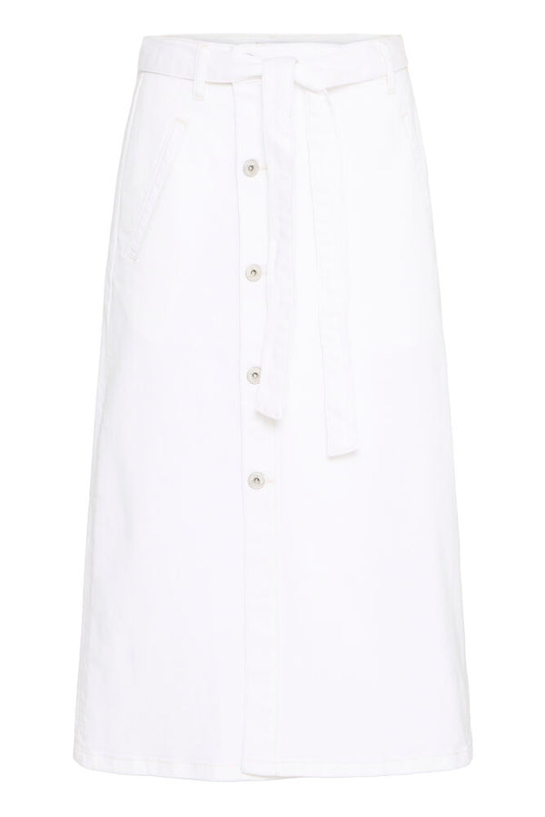 ICHI Ziggy Denim Skirt - White