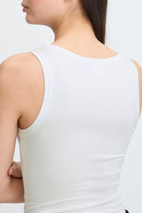 ICHI Zola Plain Tank Top - White