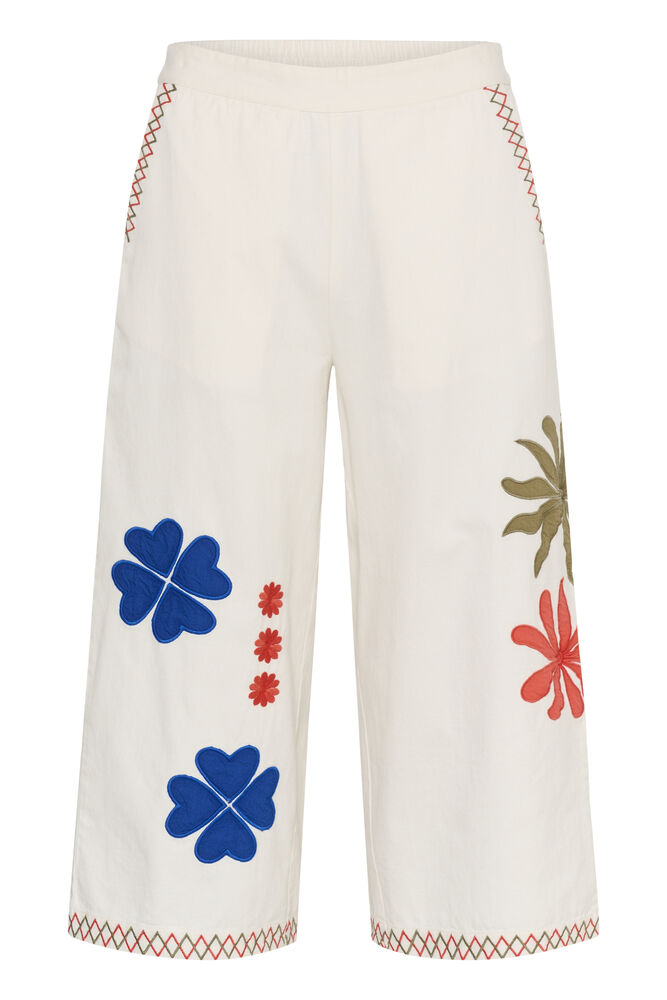 CULTURE Chrestella Embroidery Cropped Pants - Print