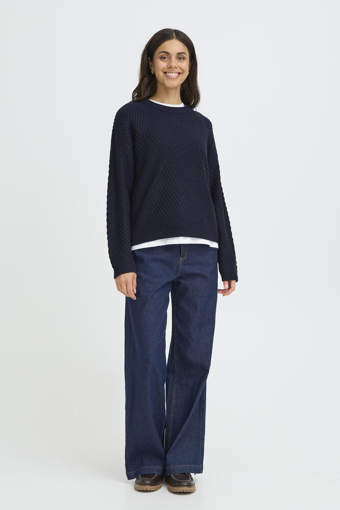 FRANSA Crew Neck Jumper - Navy