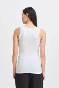 ICHI Zola Plain Tank Top - White