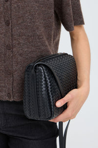 FRANSA Braida Woven Crossbody Bag - Black